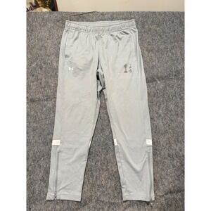 Under Armour Mens Large Gray Athletic Track Pants Tapered Zipper Hem 11 Soccer